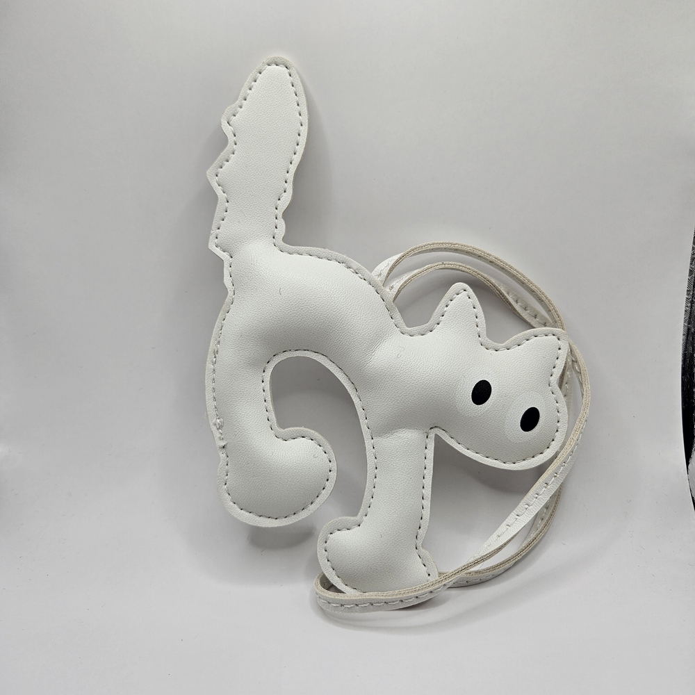 White Cat-Shaped Bag Charm